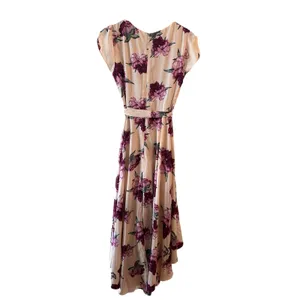 Lulus Pink Purple Floral High-Low Wrap Maxi Dress Women Sz M thumbnail 2