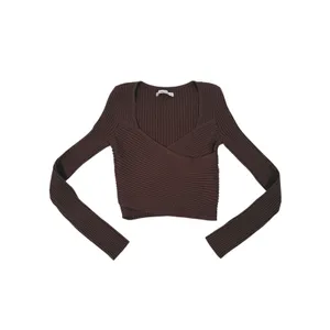 Abercrombie & Fitch LuxeLoft Slim Wrap Sweater Size S Brown Quiet Luxury Fall thumbnail 2