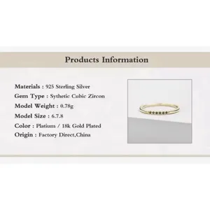 Boutique NEW Dainty Gold Plated Sterling Black‎ Synthetic Diamond Ring, Size 6 thumbnail 14