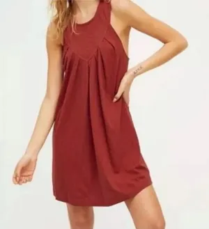 Free People Beat The Heart Tunic Dress Size Medium Peach Orange New 100% Cotton thumbnail 1