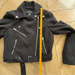 Club Monaco Black Scuba Moto Lacarrah Jacket Belted Size S/P thumbnail 10