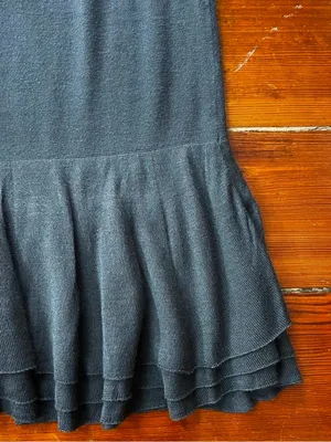 NWT Kookai Paris Jupe Poivre Gray Knit Flounce Mini Skirt Sz 1 (US 2/4)💛🎀 thumbnail 5