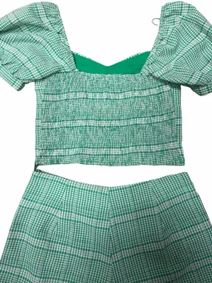 TCEC Gingham Puff Sleeve Crop Top + Skort Set // Picnic Coquette Summer Vibe M thumbnail 9