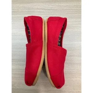 Toms Womens Alpargata Red Canvas Slip On‎ Flats thumbnail 4