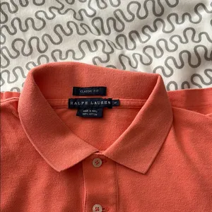 EUC Women’s Ralph Lauren Coral Polo Shirt Size L thumbnail 4