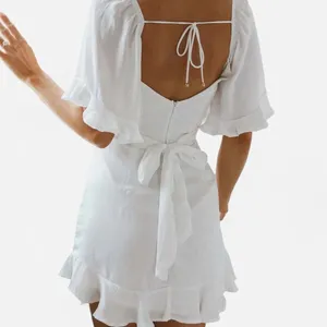 Selfie Leslie whimsy coquette ruffle Dress White Soft-Girl Bridal XS graduation thumbnail 3