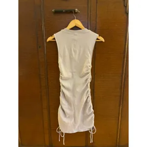Zara NWT Medium Lavender Ruched Mini Dress Side Drawstring Bodycon Sleeveless thumbnail 3