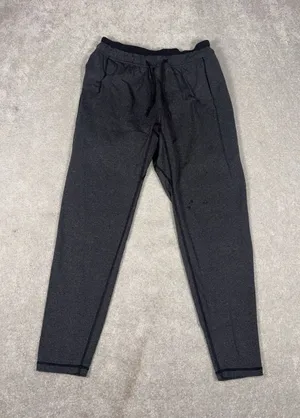Lululemon double waistband slim tapered leg pants dark gray medium womens *flaw thumbnail 1