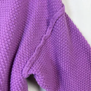 Free People Beach Women Hailey Hailee Waffle Knit Sweater purple XS vacation thumbnail 3