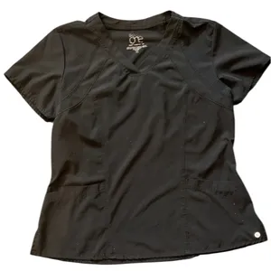 Barco one nurses scrub Uniforms Black Women's Short Sleeve Top size XLarge thumbnail 1