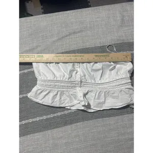 Madewell white‎ Smocked Button Front Crop Top Camisole Spaghetti Strap medium thumbnail 3