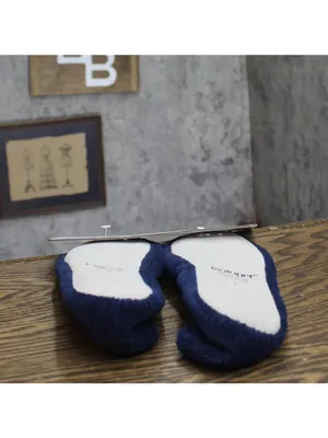 NWT Isotoner Microterry Gemma Ballerina Slippers Navy Blue Chevron M (6.5-7.5) thumbnail 8