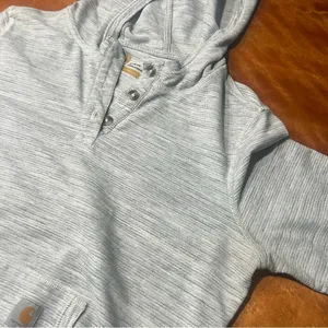 Carhartt Pullover hoodie large gray white Heather thumbnail 6