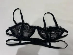 Boohoo Black Lace Bra thumbnail 3