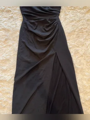 NEW Dress The Population Jasmine Strapless Black Sheath Maxi Dress sz L thumbnail 5