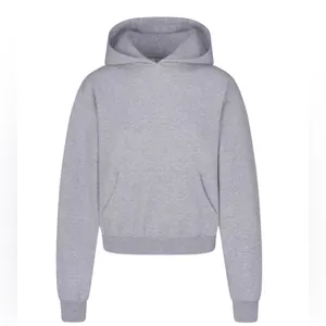 Skims Lounge Fleece Hoodie In Light Heather Grey Size M thumbnail 3