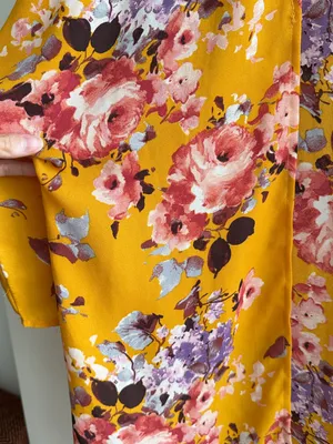 ADORA Golden Yellow Floral Bolero/Kimono Jacket/Cardigan, Size Small thumbnail 15