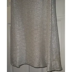 Caché Floor Length Shimmer Silver One Shoulder Evening Gown Size 2 thumbnail 4