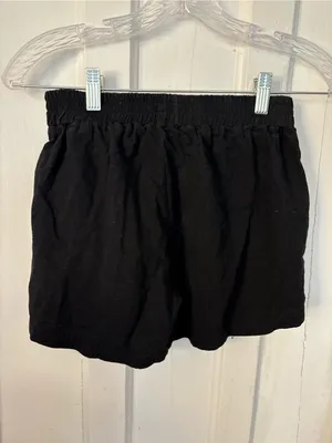 Viscose Black Elastic-Waist Everyday Casual Shorts thumbnail 4