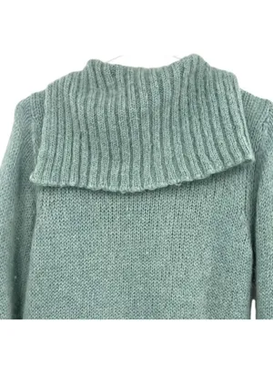 Margaret OLeary Cardigan Sweater Kid Mohair Blend Zip Front Blue Green Size 2 thumbnail 15