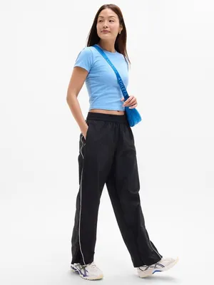 New Athleta S Signature Rib Crop Tee Breeze Blue Small Regular thumbnail 2