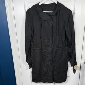 Lululemon City Stroll Lightweight Long Jacket Trench Coat in Black W2299 Sz 6 thumbnail 7