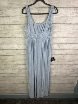 Lulus Ameena Light Blue Plisse Square Neck Sash Maxi Dress Size Large thumbnail 3