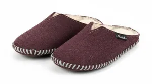 WOOLRICH Fleece-Lined Felt Slippers W's 9 Maroon Lightweight Indoor Cottagecoree thumbnail 1