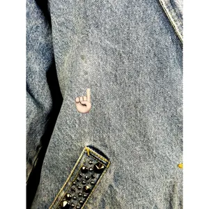 Vintage 80s YES Clothing Co Studded Denim Jacket S USA Rhinestone Western thumbnail 12
