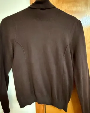 Elegant Chocolate Brown Turtleneck Sweater thumbnail 1