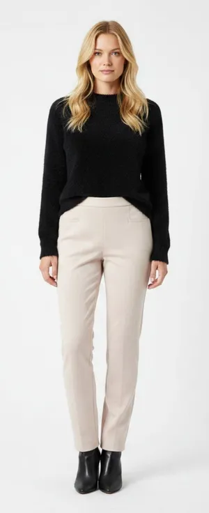 Tahari Pale Pastel Pink Faux Suede Trouser Pants M thumbnail 1