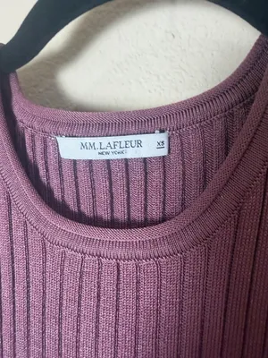 MM LaFleur Ribbed Knit Mauve Pink Sweater Sleeveless Top Size XS thumbnail 3