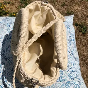 NEW Straw Purse bag Tan thumbnail 3