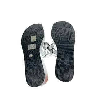 Tory Burch Miller Silver Metallic Leather Platform Wedge Sandals Logo Thong 7 thumbnail 7