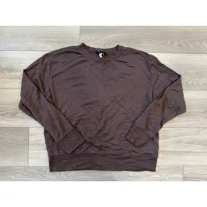 Splits59 Andie Oversized Soft Modal Fleece Sweatshirt Dark Chocolate Cozy Large thumbnail 2
