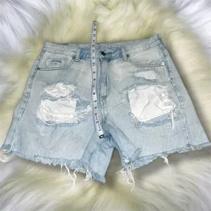 American Eagle Mom Short Distressed Light Blue Denim Shorts size 10 thumbnail 1