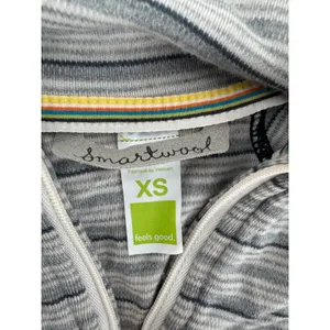 Smartwool Merino Wool 1/4 Zip Base Layer Top XS Gray Stripe Mock Neck Outdoor thumbnail 8