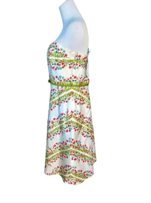 Liz Claiborne Spring Parade Strapless A-line Dress 10 White Floral Cottage NWT thumbnail 3