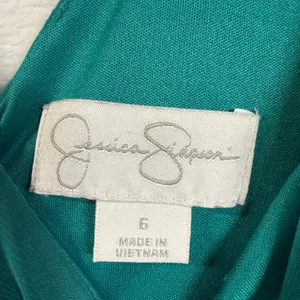 Jessica Simpson 6 Teal Draped Open Back Mini Dress Cocktail Party Wedding Date thumbnail 8