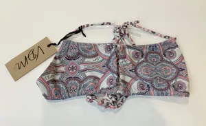 VDM The Label Swim Bikini Top in Grey Paisley/ Cheetah thumbnail 2
