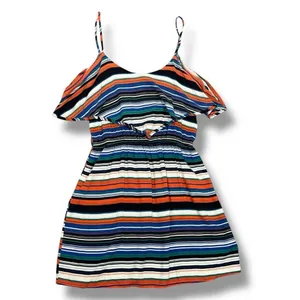 Exotik Y2K Striped Layered‎ Mini Dress Sundress Multicolor Small thumbnail 13