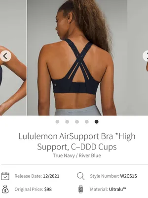Lululemon True Navy AirSupport Bra thumbnail 2