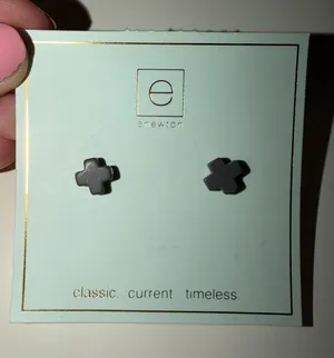 enewton earrings gray cross stud thumbnail 1