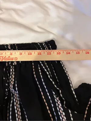 Angie Black Striped Rayon Cargo Jogger Pants Boho Size M thumbnail 3