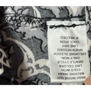 Maxi Dress Womens L Black‎ White Boho Chic Global-Print Tribal Halter Flowy thumbnail 6