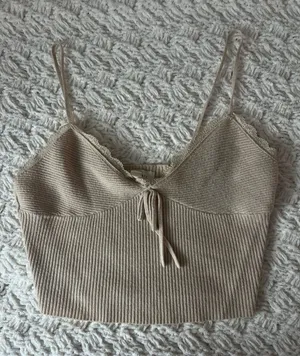 Beige ribbed top Tan thumbnail 1