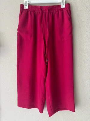 New York Clothing Company Bright Fuchsia Elastic Waist Pants thumbnail 3