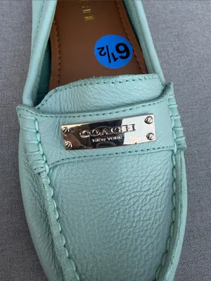 Coach Mint Green Leather Loafers size 6.5 NEW thumbnail 7