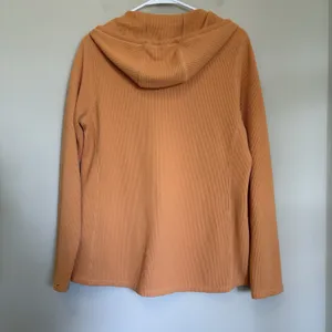 Duluth Womens Thermal Hoodie Large Solid‎ Orange Long Sleeve thumbnail 6