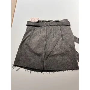 Free People East Of Eden Button Fly Denim Black Jean Skirt Belted Sz 25 /S NWT thumbnail 3